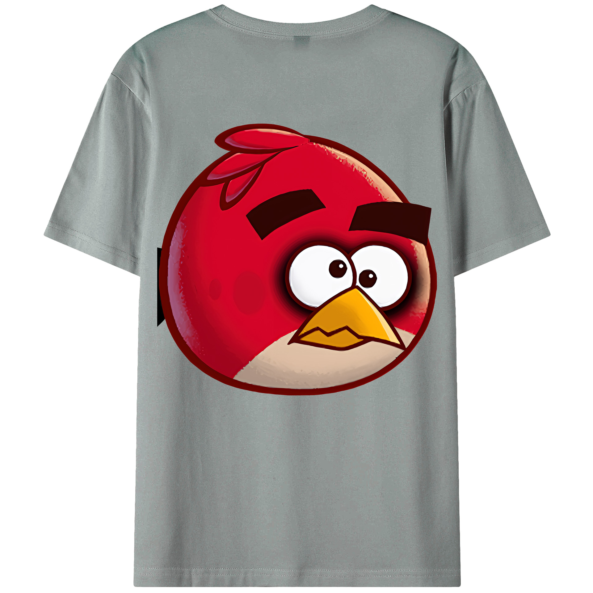 （画像用） Angry Birds アングリーバード 綿100％ メンズ半袖Tシャツ（バックプリント） 通気性